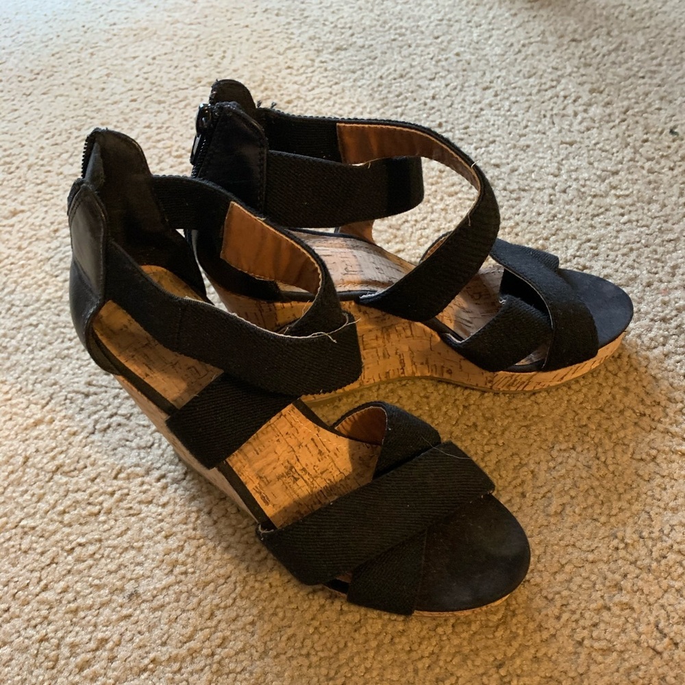 Black Cork Wedges